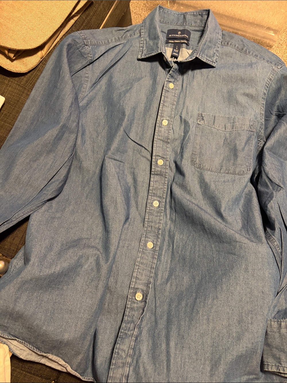 Buttoned Denim Shirt in Light Blue by BUTTONDOWN